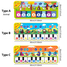 Piano dance mat shown alongside related keyboard toy styles to compare educational play options.