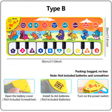 Piano floor keyboard mat for kids shown as a full flat lay to display size and keyboard design.