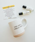 Pick Me Up Bundle with a great mom mug, oil roller bottles, and an affirmation card for new mother self-care gifting.