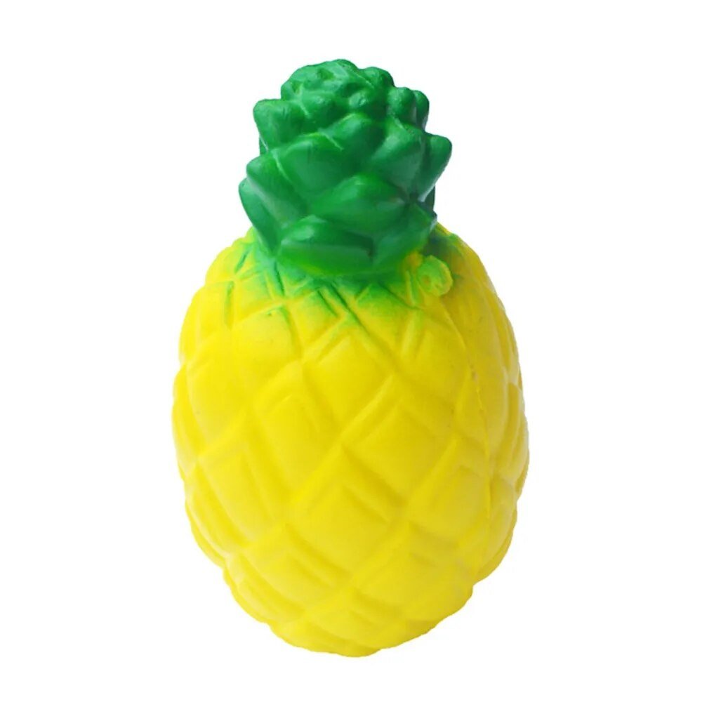 Pineapple shaped squishy fruit toy for calming squeezes, desk play, and colourful gifting.