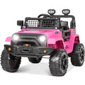 Pink 12V battery ride-on off-road car for everyday garden driving and confidence-building play.