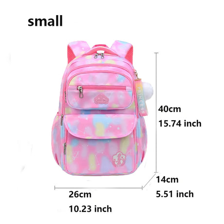 Pink backpack with measurements 