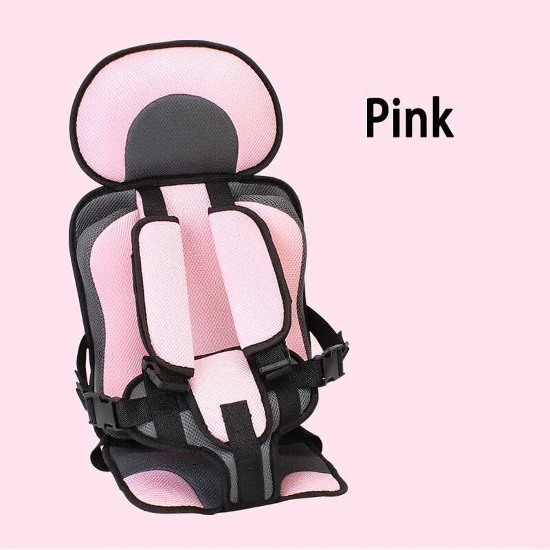 Pink and black trolley cushion, a portable cart seat mat keeping children comfortable during shopping trips.