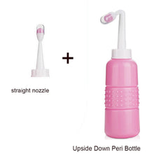 Pink perineal cleaning bottle with straight nozzle for postpartum relief, soothing washing, and daily comfort.