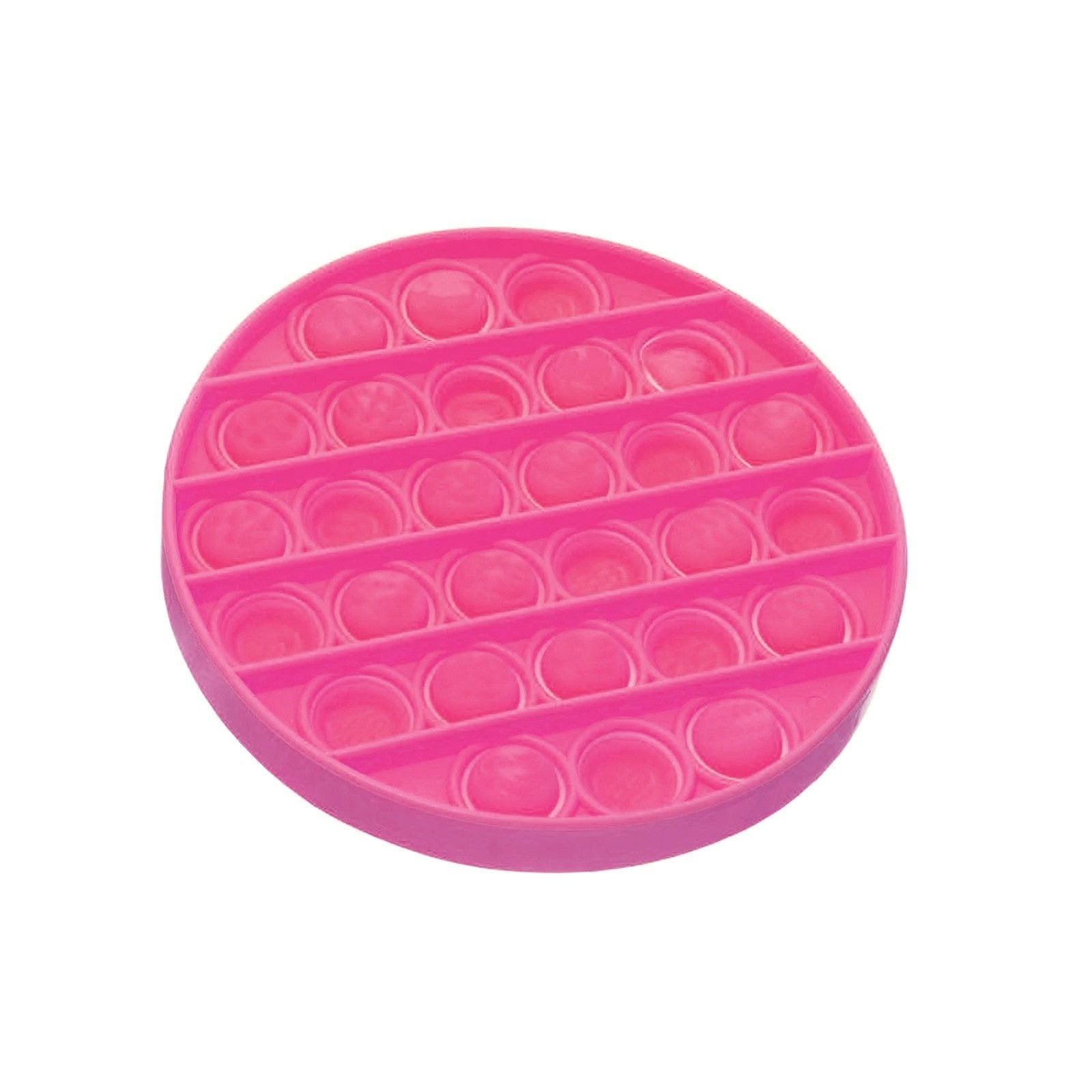 Pink push pop bubble sensory fidget toy for calming hand play and stress relief.