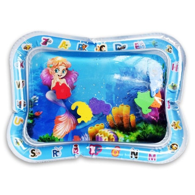 Inflatable play mat with mermaid design on a white background