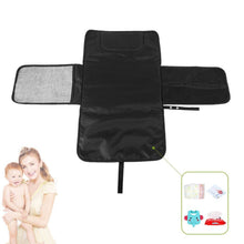Portable baby changing mat station with storage pockets for organising nappies and wipes during outings.