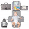 Portable diaper changing pad with smart wipes pocket, a folding nappy organiser for changes away from home.