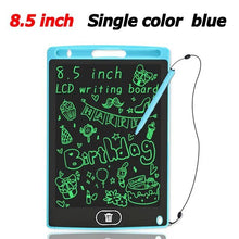 Portable kids LCD Drawing Tablet with blue stylus for on-the-go doodling, car journeys, and waiting rooms.