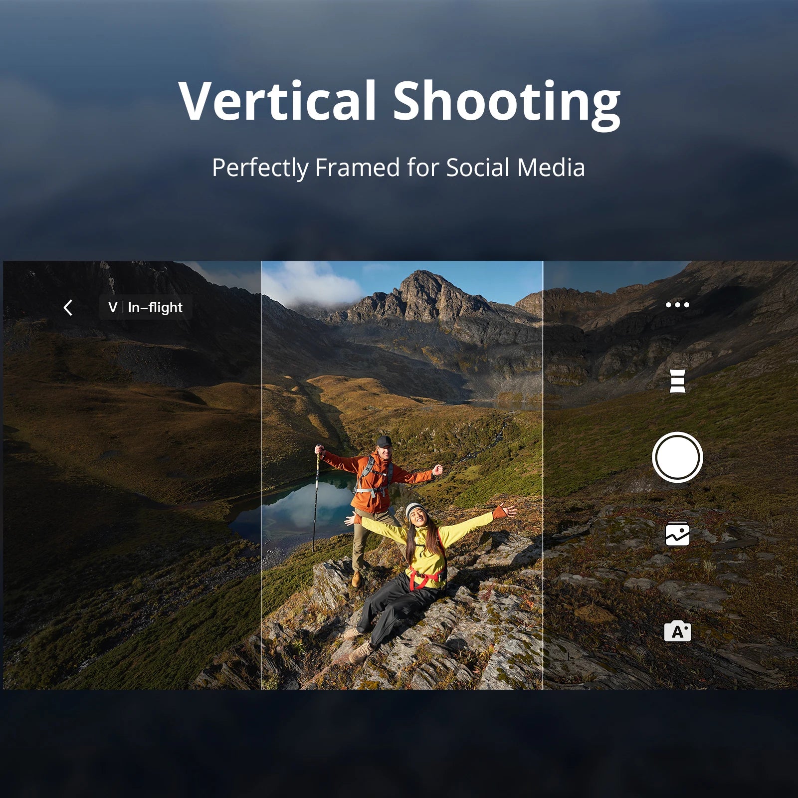 Potensic ATOM 2 4K HDR gimbal drone vertical shooting mode used to film hikers for social media content.