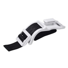 Pregnant Car Seat Belt Adjuster black strap with white buckle for comfortable bump support on everyday car trips.