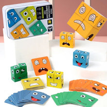 Set of colorful expression cubes and cards.