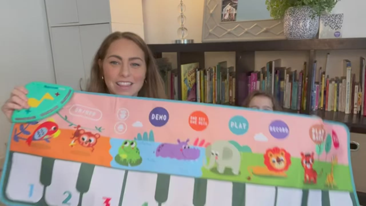 Explaining colorful piano mat