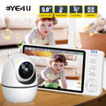 Baby monitor with a 5-inch LCD screen displaying a child.