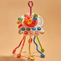 Colorful baby toy with various textures and shapes
