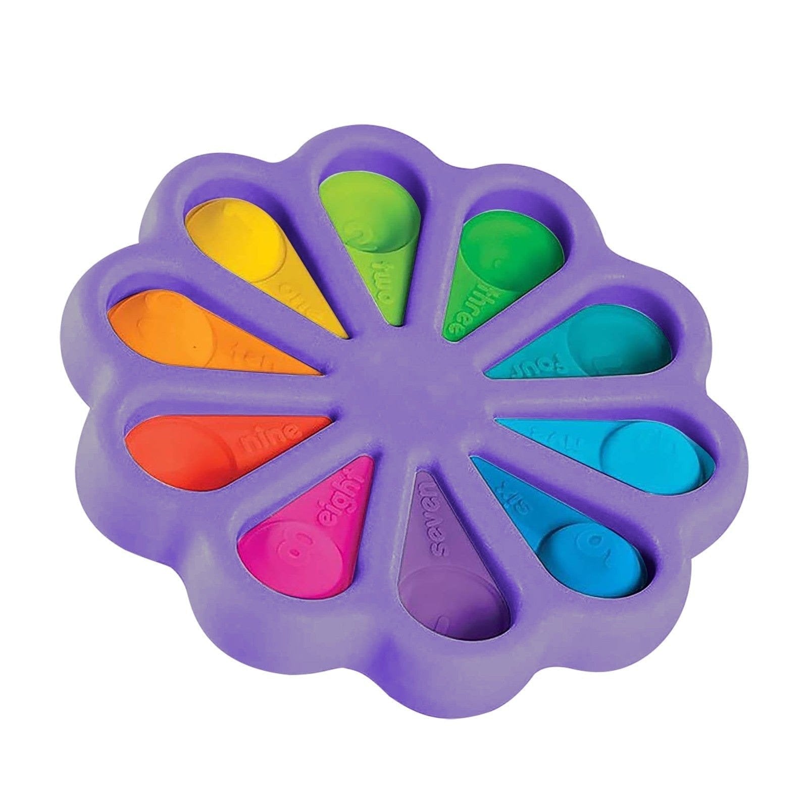 Purple push pop silicone ice tray shaped sensory toy for calming stress relief play.