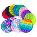 Push pop bubble sensory toy assortment in multiple colors for stress relief and sensory play.