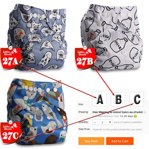 Quick dry washable reusable cloth pocket nappy shown for reusable cloth diapering for newborns and toddlers alike.