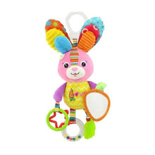 Soft Animal Handbell Rattle in rabbit design for daily baby sensory play and grip strengthening.