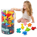 Rainbow Animal Matching Game Montessori sensory toy played by a child for colour sorting and early learning fun.