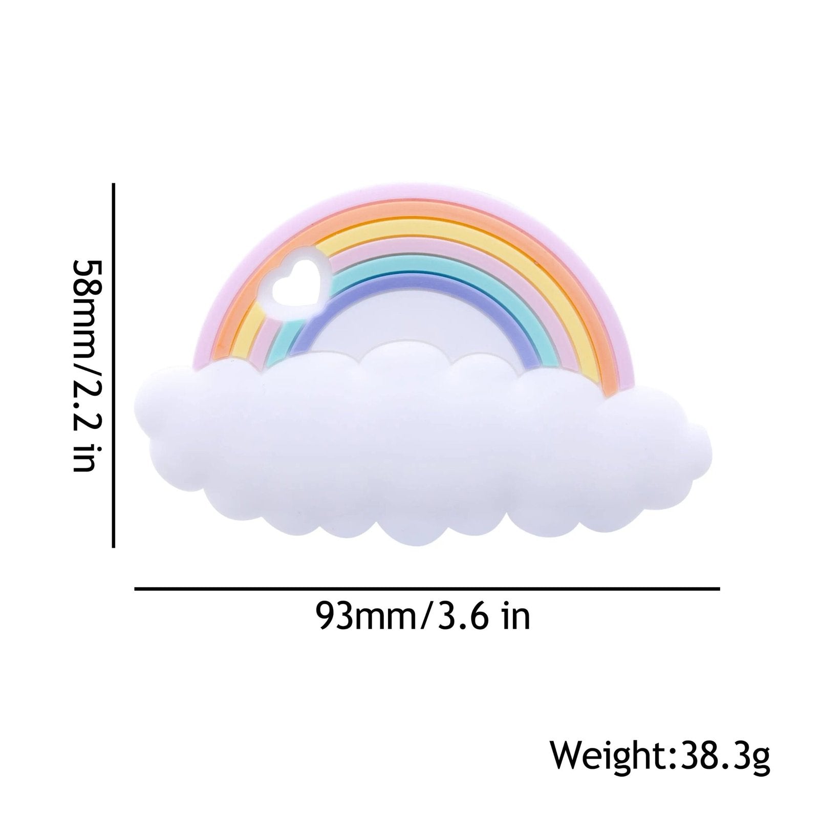 Rainbow Cloud Silicone Teether for baby-safe teething comfort and colorful sensory play.