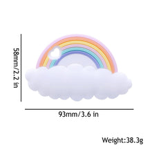 Rainbow Cloud Silicone Teether for baby-safe teething comfort and colorful sensory play.