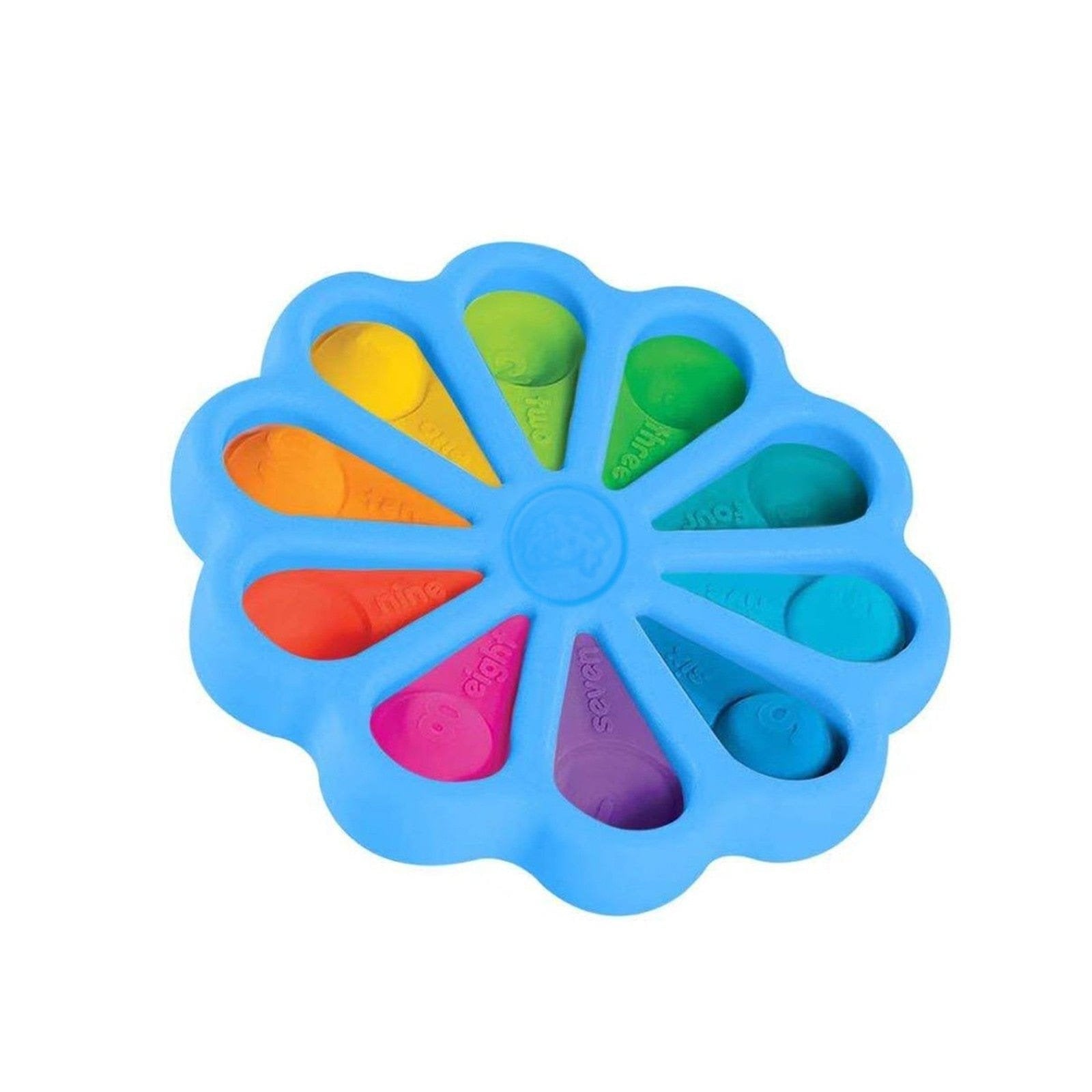 Rainbow push pop silicone ice tray molds for sensory play and tactile stress relief.