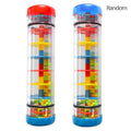 Rainbow Rain Rainmaker rain stick musical toy pair for sound exploration, calming sensory play, and baby entertainment.
