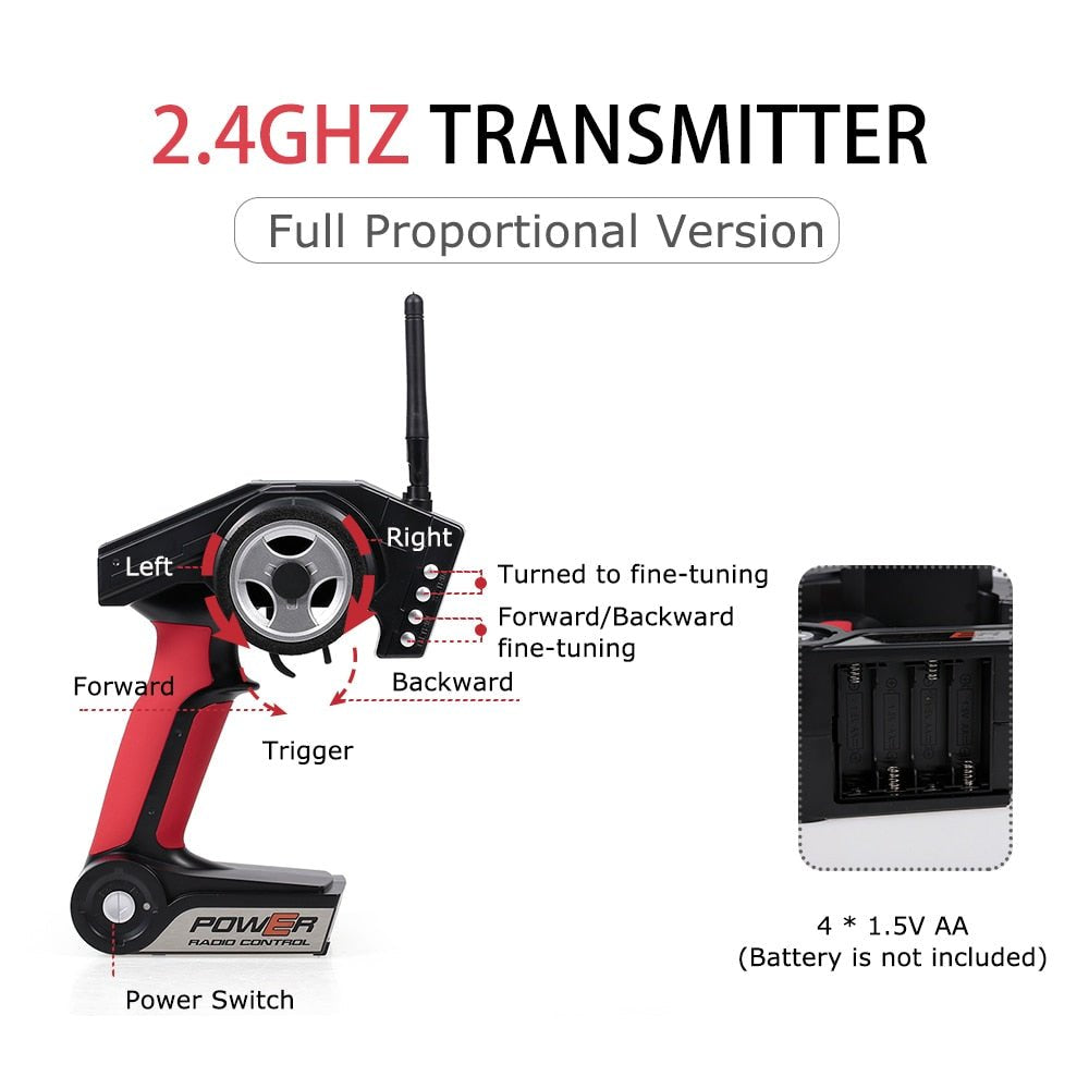 2.4GHz transmitter with control directions and battery