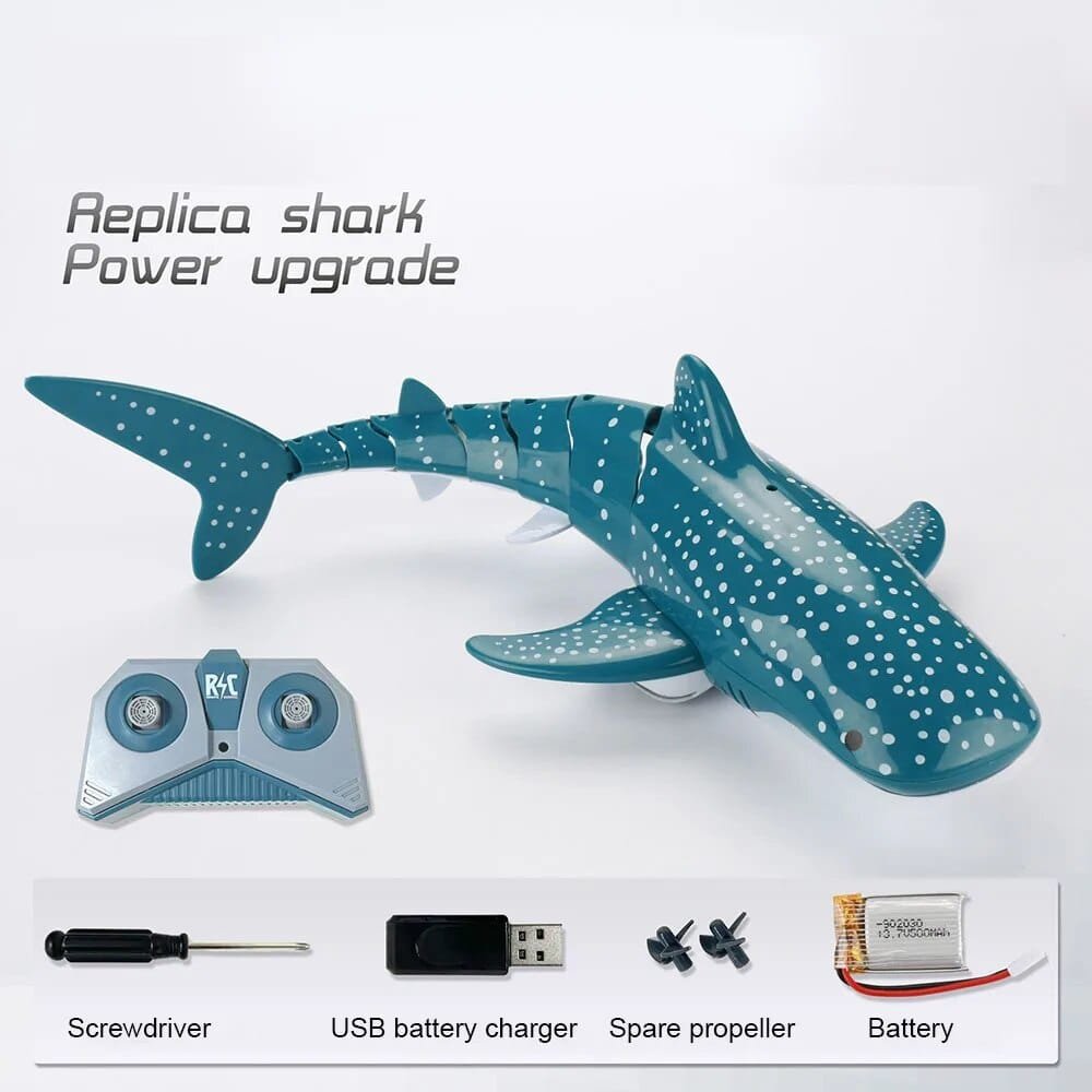 Smart RC Shark spray water toy power upgrade components for kids water play and longer running time in the pool.