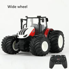 RC tractor trailer toy set with working LED lights for evening farm play and gifting to kids.