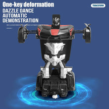 RC Transforming Robot Car shown mid-transformation from car to robot for imaginative kids play.