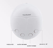 Real Bubee Electric Breast Pump control panel with labelled buttons for adjusting suction levels during comfortable pumping.