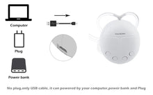 Real Bubee Electric Breast Pump white motor unit with USB power setup for portable pumping at home, work, or travel.