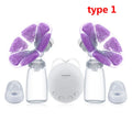 Real Bubee Electric Breast Pump set with purple silicone parts for comfortable milk expressing and daily breastfeeding support.