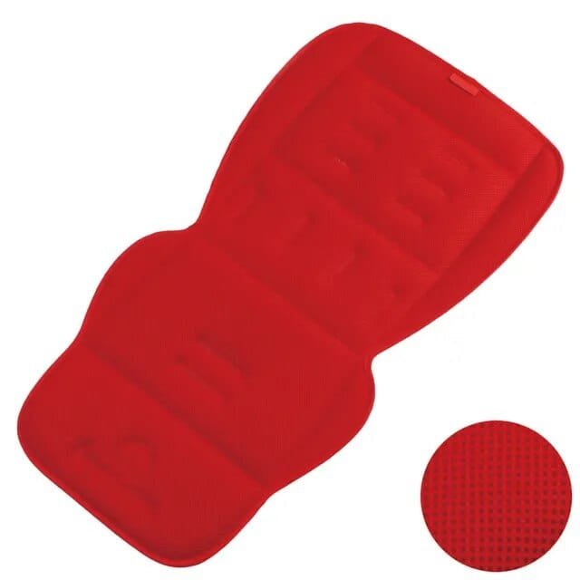 Red Universal Breathable Stroller Mattress cushion pad for a bright, comfortable pram seat on everyday family trips.