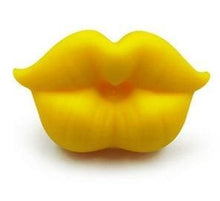 Red Kiss Lips Baby Pacifier yellow lip-shape detail for cheerful baby soothing and fun newborn gifting.