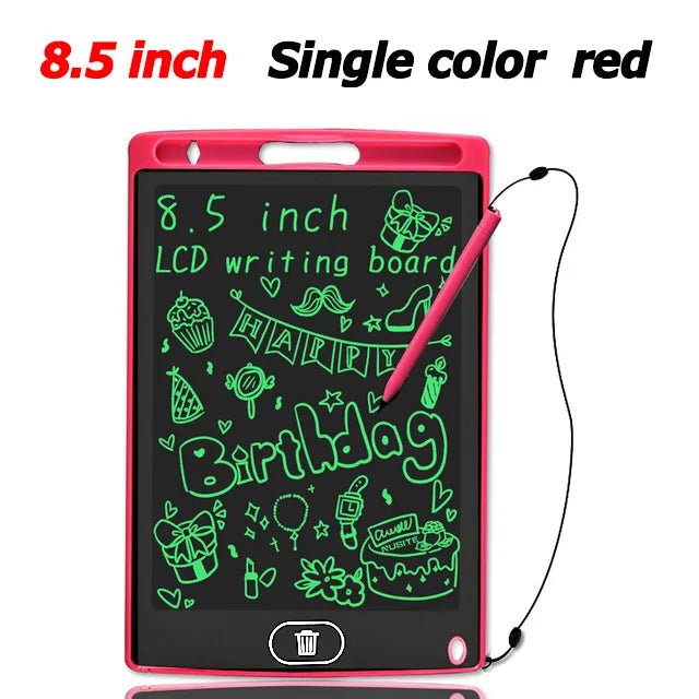 Red mess-free LCD doodle board for kids drawing without crayons, markers, or paper clutter at home.