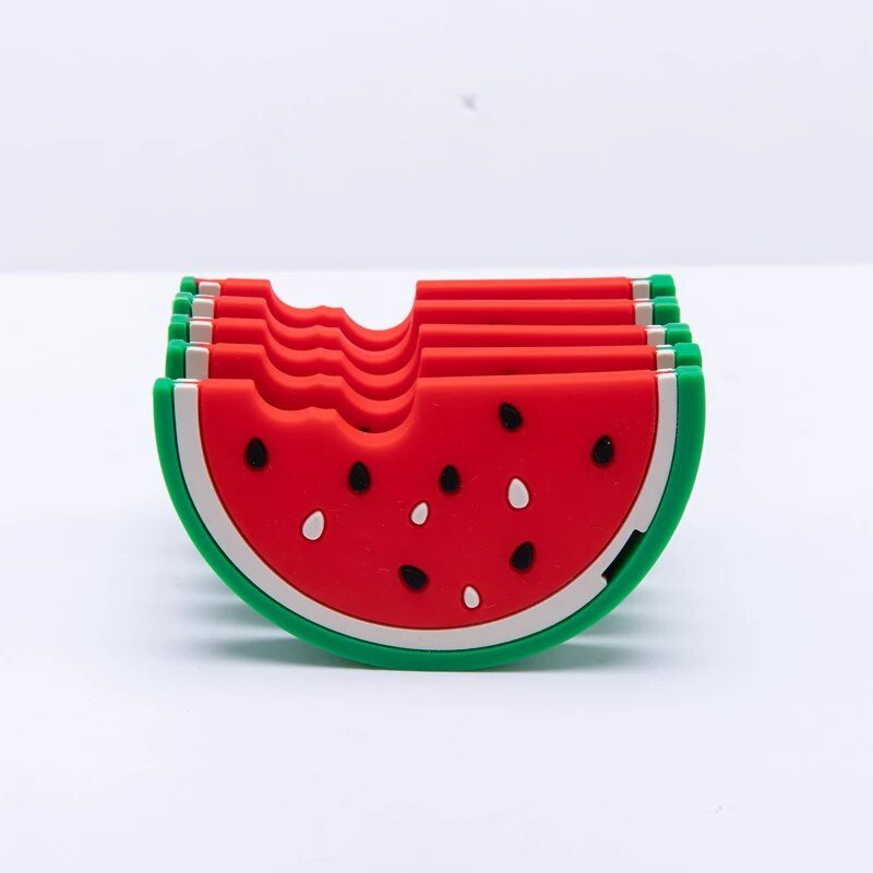Red Watermelon Silicone Teether for baby-safe teething comfort and fun sensory chewing play.