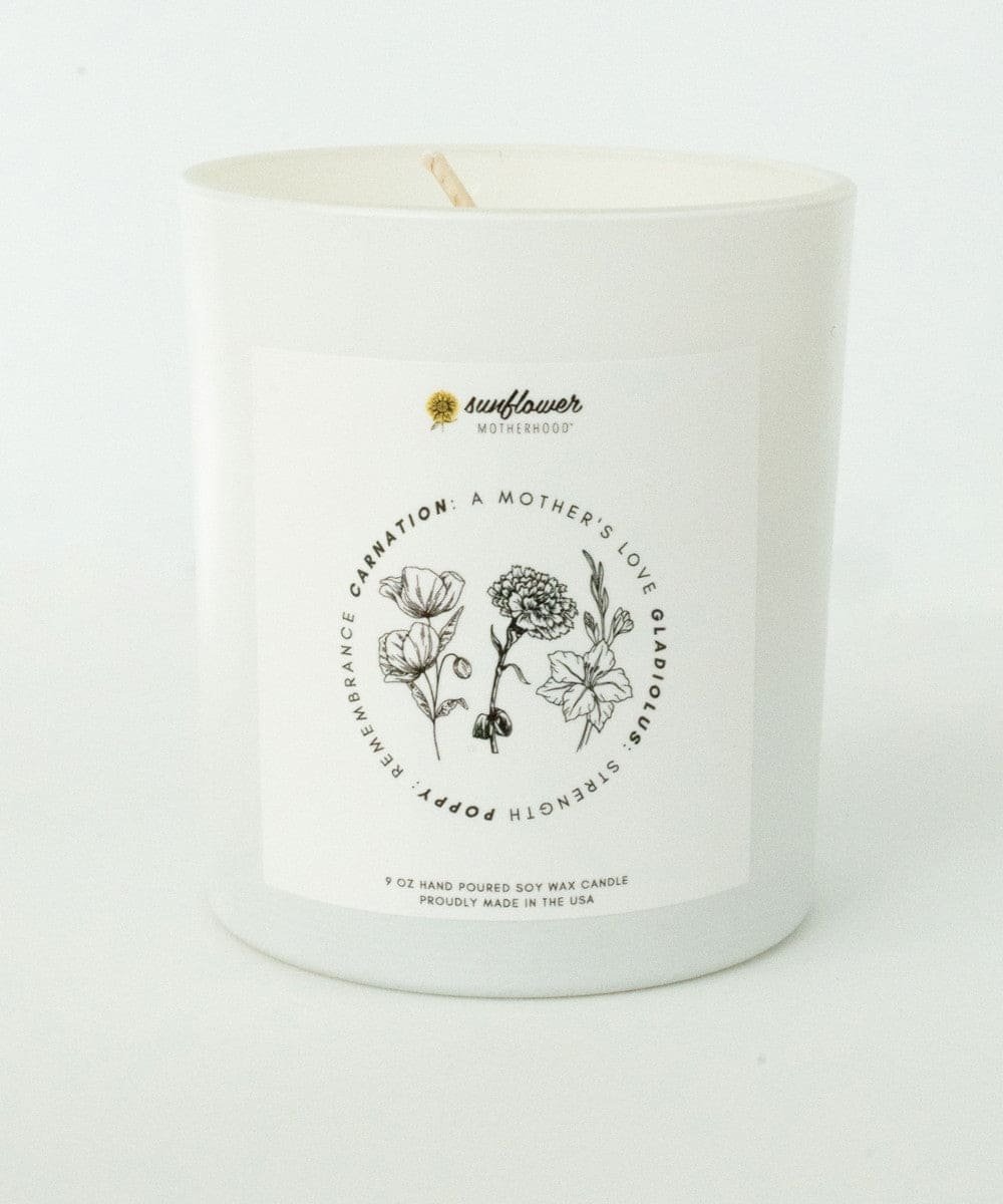 Remembrance Healing Candle floral jar candle for memorial tributes, grief comfort, and quiet reflection at home.