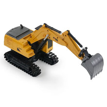 Remote control excavator and bulldozer playset for childrens construction role-play and indoor fun.