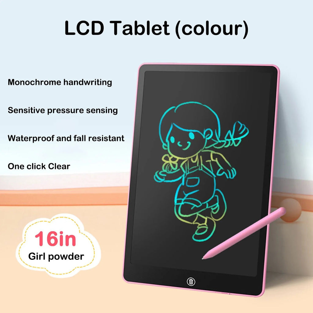 16-inch LCD tablet with a pink pen