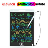 8.5-inch LCD writing board with colorful text and graphics.