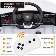 Steering wheel and parent remote control of the 12V ride-on car for safe driving practice with toddler supervision.