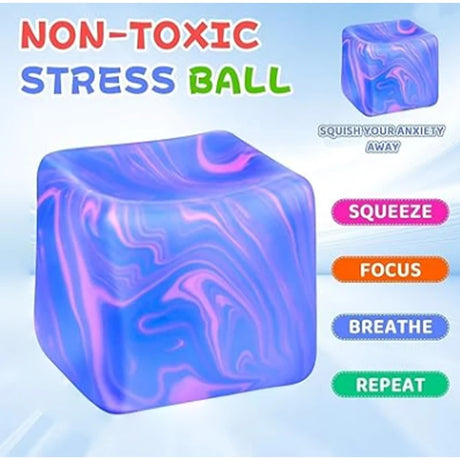 Ripple Ice Cube fidget toy squeeze cube for kids and adults to ease stress, improve focus, and support sensory play.