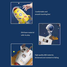 EVA foam and ABS material features of the rocket water sprinkler toy, built to be soft and safe for kids play.
