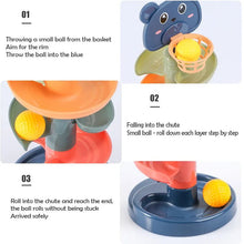 Rolling Ball Track Tower with assembly instructions diagram for quick setup and educational play.