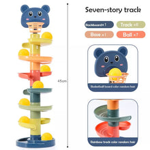 Rolling Ball Track Tower bear design toy for early learning, cause-and-effect play, and toddler development.