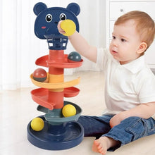 Rolling Ball Track Tower colorful marble run playset for toddler sensory play and classroom learning.