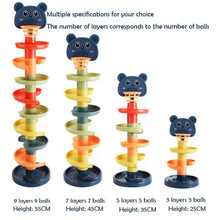 Rolling Ball Track Tower bear towers shown in multiple layer heights for choosing the right educational set.
